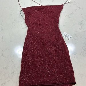 NEW red/wine sparkle Windsor dress short S